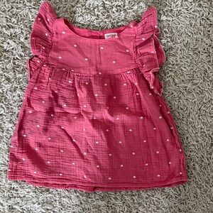 Cat & Jack Pink Polka Dot Ruffle Top